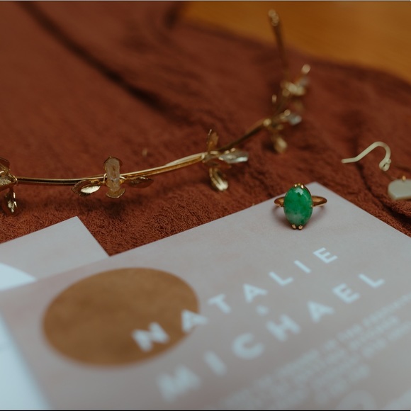 A.B. Ellie HDWR Linnea gold quartz wedding crown - Picture 6 of 6